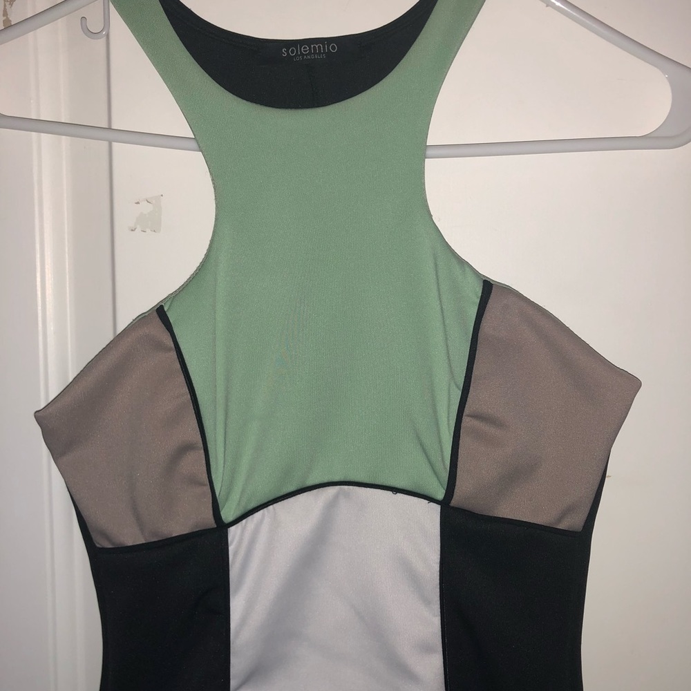 Mint Color Block Dress - Picture 2 of 3